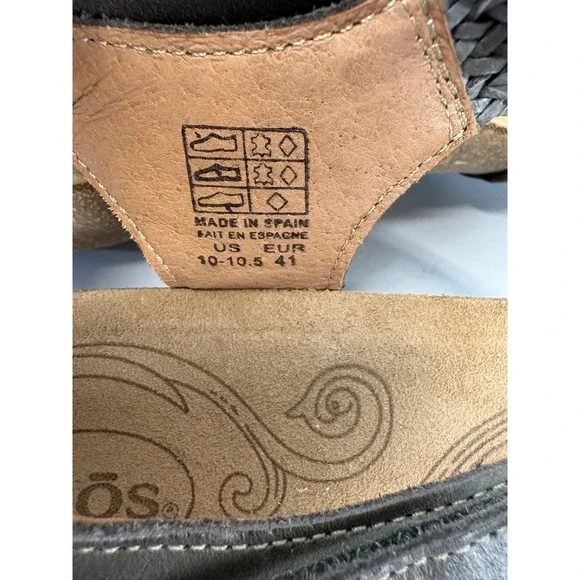 Taos Trulie Sandals Womens 10-10.5 EU 41 Dark Grey Leather Arch Support Cork - Picture 8 of 8